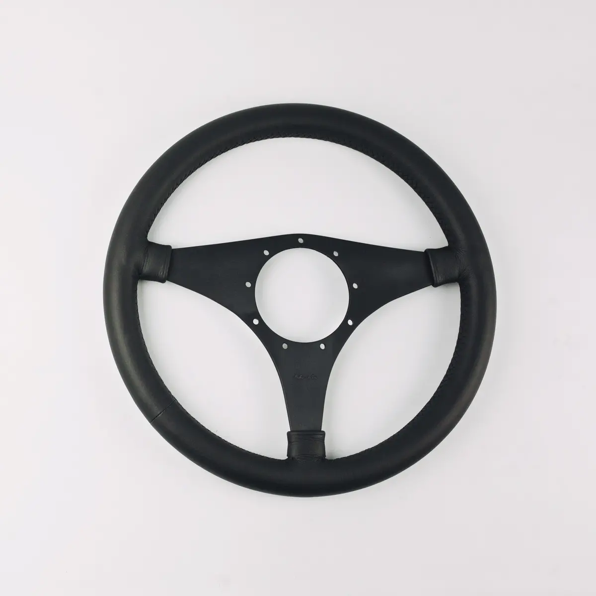 Flat Mk7/Eagle 3/Leather - Black Anodised Steering Wheel 1