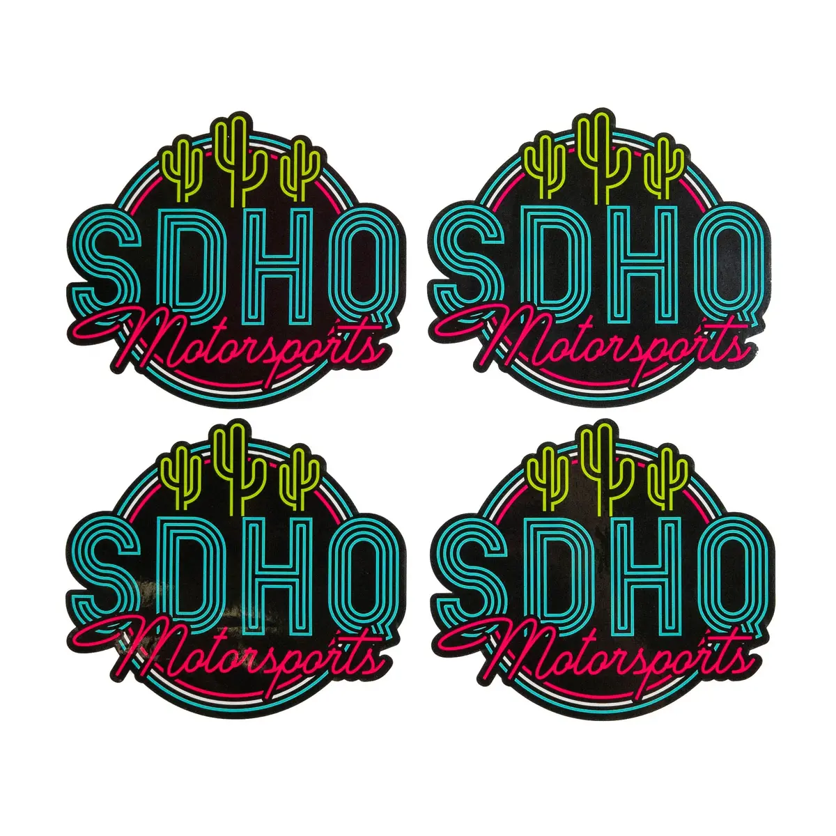 Sdhq Motorsports Neon Sign Stickers - 4 Pack 1