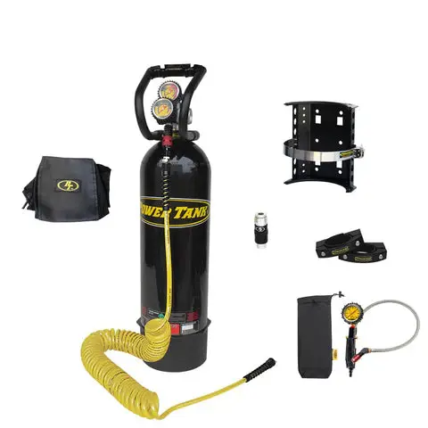 15 Lb. Roll Bar Power Tank (Fits All 1.5-2.5" Rollbars/Tubes) | Gloss Black | Xp400 Regulator | Large Roll Bar Clamps (Three) - 2.25" - 2.5" - For Wrangler 1