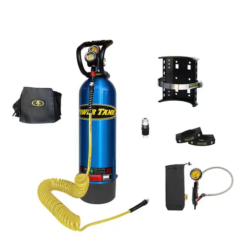 15 Lb. Roll Bar Power Tank (Fits All 1.5-2.5" Rollbars/Tubes) | Candy Blue | Hp250i Regulator | Large Roll Bar Clamps (Three) - 2.25" - 2.5" - For Wrangler 1