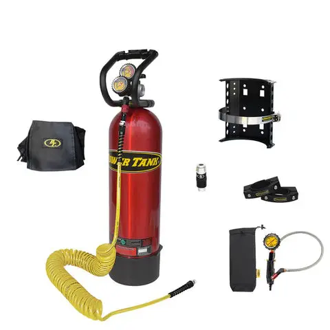 15 Lb. Roll Bar Power Tank (Fits All 1.5-2.5" Rollbars/Tubes) | Candy Red | Hp250i Regulator | Large Roll Bar Clamps (Three) - 2.25" - 2.5" - For Wrangler 1