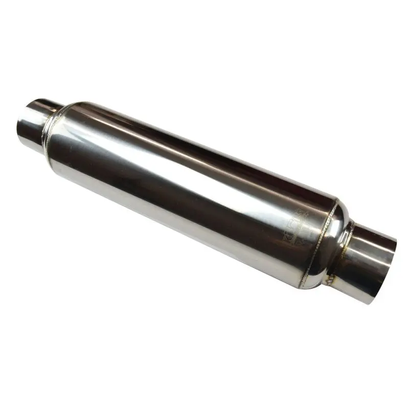 3" Round Muffler 14" Long. Polished Stainless Steel. 1