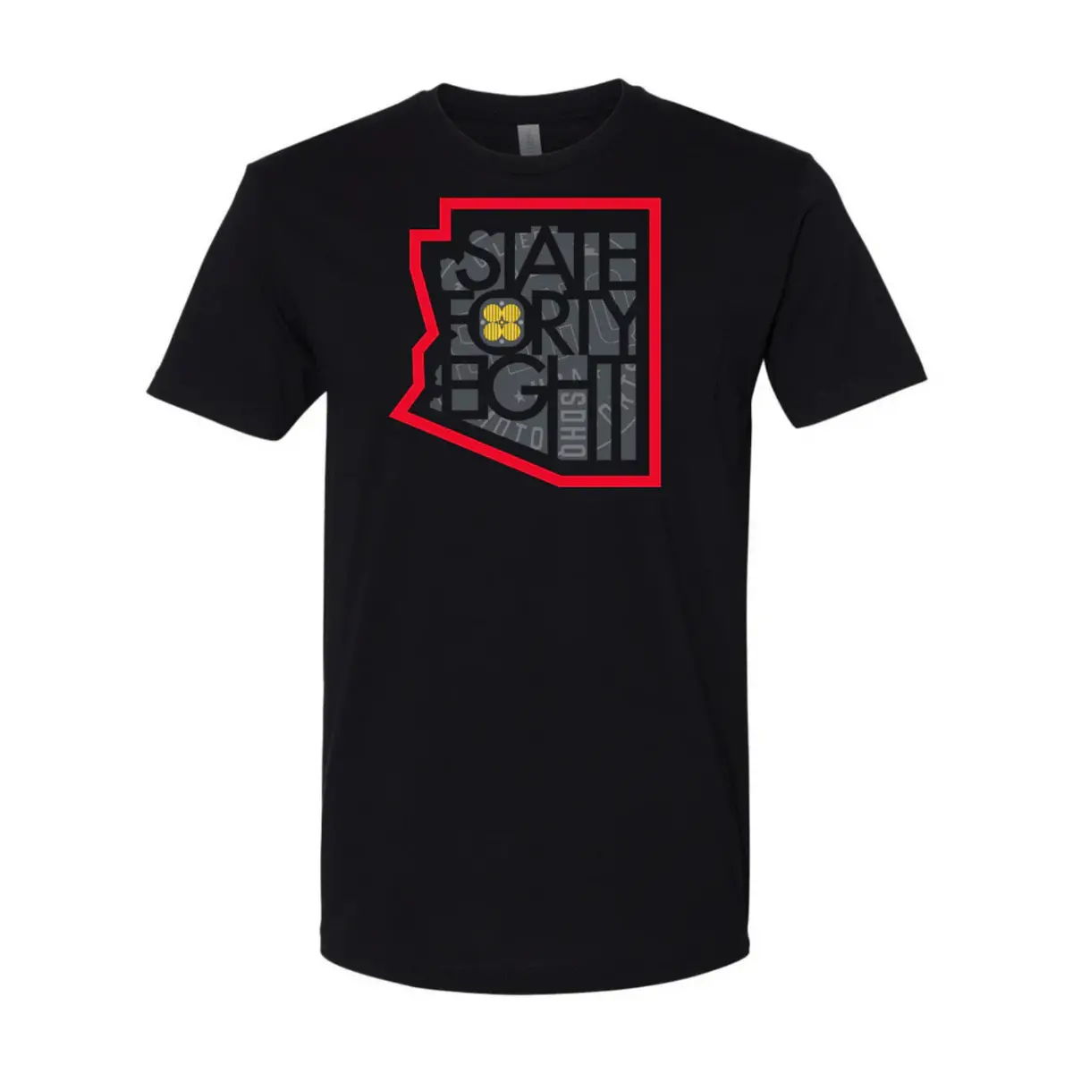 Sdhq Motorsports State 48 Outline T-Shirt - Black 1