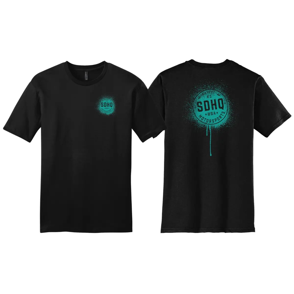 Sdhq Motorsports Splatter T-Shirt (Teal Logo) 1