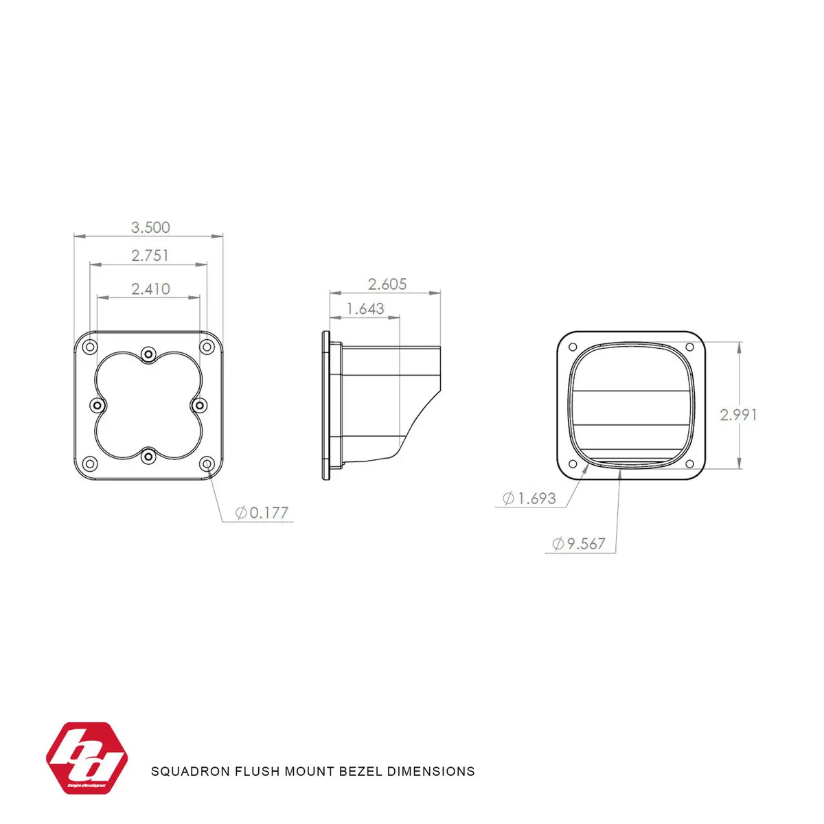 Squadron Flush Mount Bezel - Universal 2