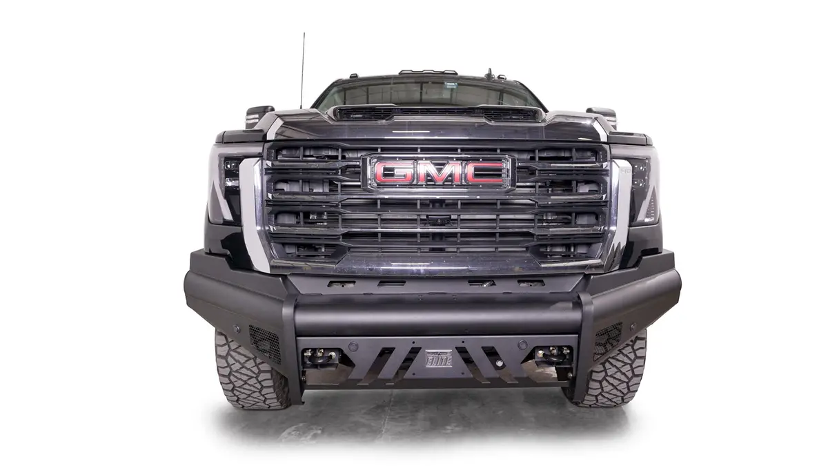 '24+ Gmc 2500/3500 Black Steel Elite Front Bumper 1