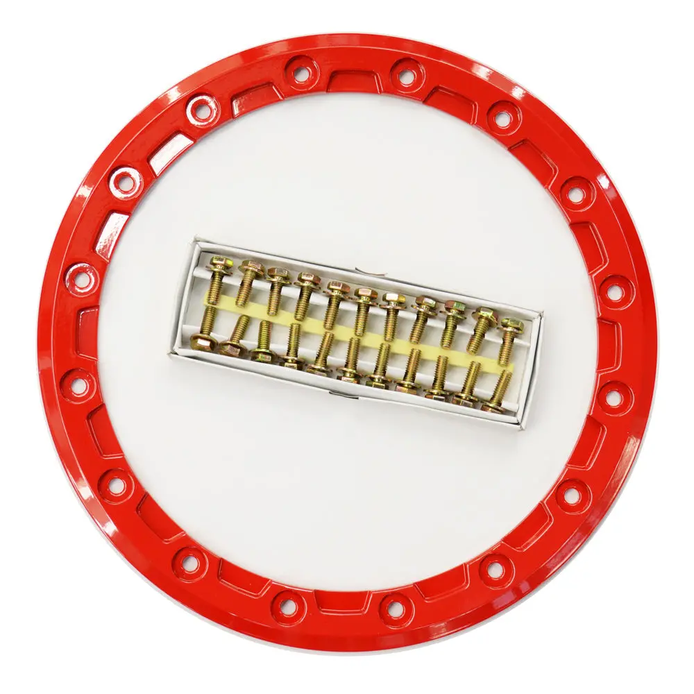 Raceline 14" Utv Red 16 Hole - A93 Podium Beadlock Rings 1