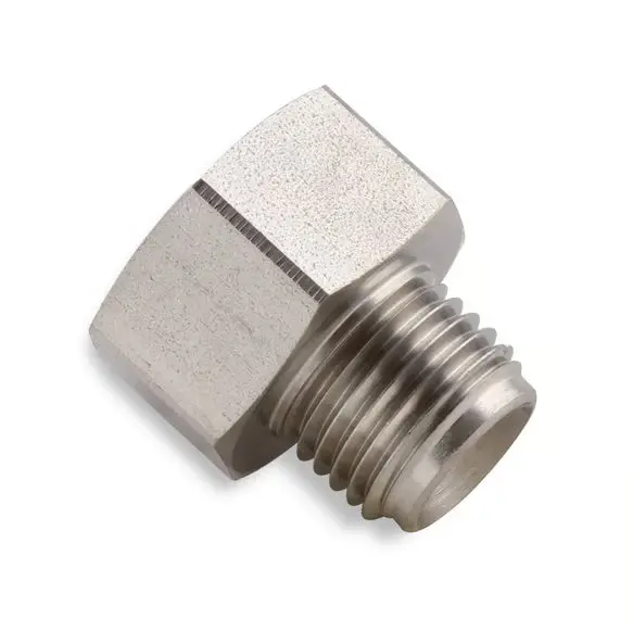 Earl's Hardline Adapter Reducer - Stainless Steel - 1/2"-20 Inverted Flare Male To 9/16"-18 Inverted Flare Female For 3/16" Tubing 1