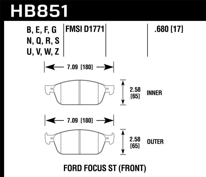 Hawk Hps Street Front Brake Pads – Optimized For 2015–2016 Ford Focus St 1