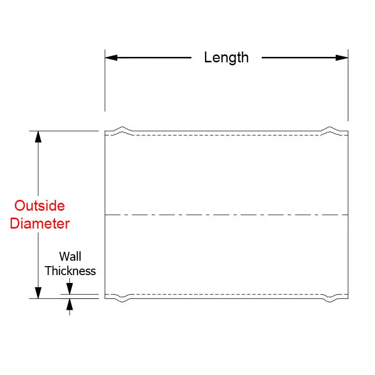 Hps 2" Od X 4" Long 6061 Aluminum Joiner Tube Piping With Bead Roll 2