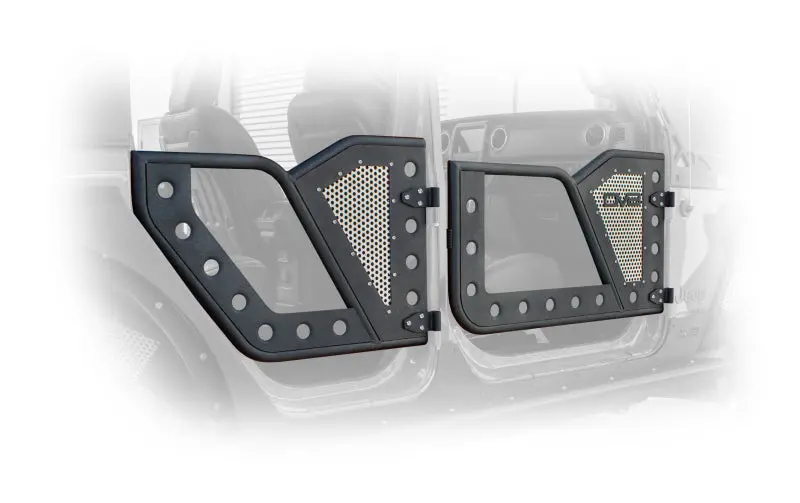 Dv8 Offroad Rear Rock Doors – Perforated Aluminum Mesh Design For Jeep Wrangler Jl (2018+) & Gladiator Jt (2020+) 1