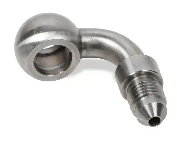 Earl's Banjo Adapter - Long Style 3 An Male To 3/8" Or 10Mm - 90 Degree - Long Style - Stainless Steel 1