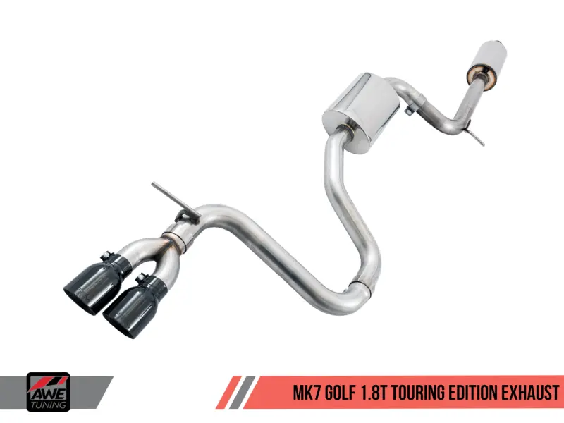 Awe Tuning Touring Edition Exhaust — Dual-Outlet, Diamond Black Tips (90Mm), For Vw Mk7 Golf 1.8T 1