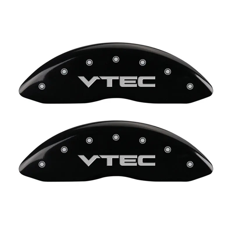 Mgp 4 Caliper Covers Engraved Front & Rear Vtech Black Finish Silver Ch 1