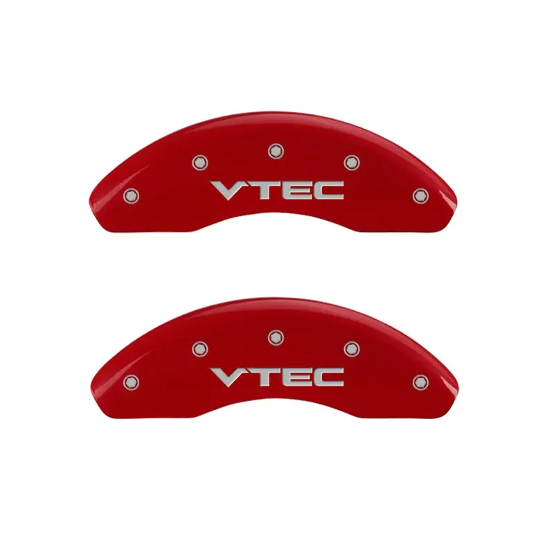Mgp 4 Caliper Covers Engraved Front & Rear Vtech Red Finish Silver Ch 1