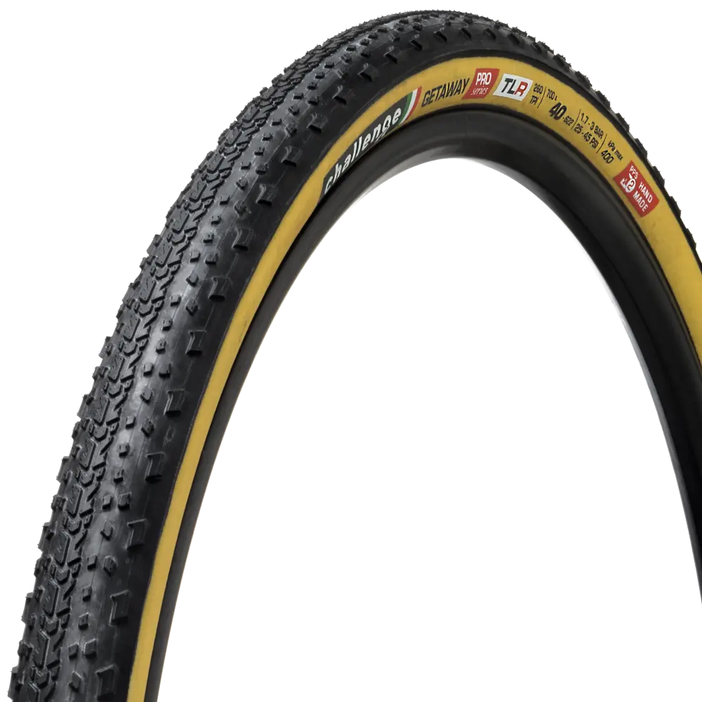 Challenge Getaway Handmade Tlr Gravel Tyre 700C X 40C (Black/Tan) 1