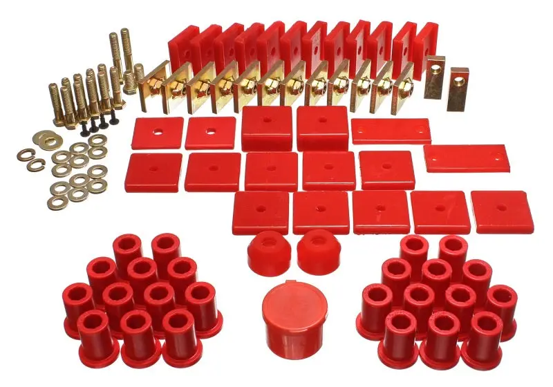 Energy Suspension 64-78 Toyota Fj40 Land Cruiser Red Hyper-Flex Master Bushing Set 1
