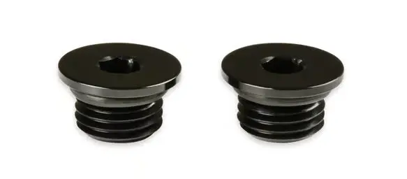 Earl's -6 An Port Plug W/ O-Ring Seal, Black Anodized Aluminum - 2 Pieces 1