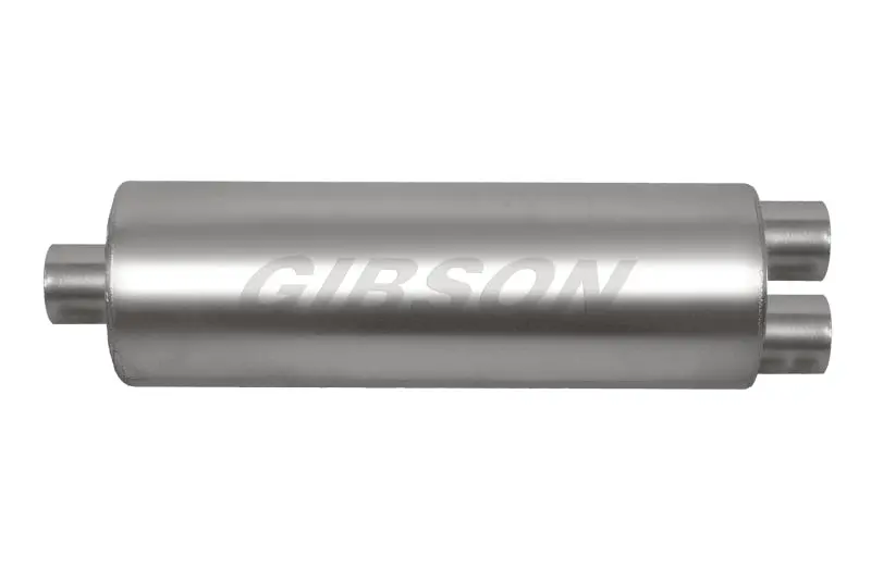 Gibson Sft Superflow Dual Round Muffler – Stainless Steel, 8" X 24", 3" Inlet / 2.25" Outlet 1
