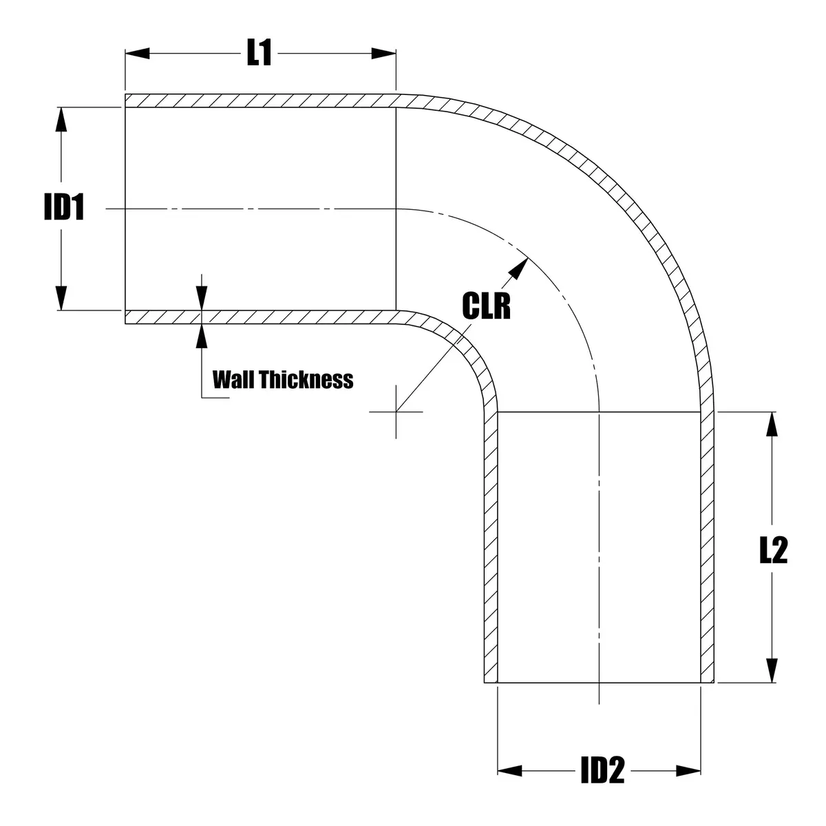 Hps 5/16" Id, 10" Leg, Silicone 90 Degree Elbow Coupler Hose, High Temp 4-Ply Reinforced, Black (8Mm Id) 2