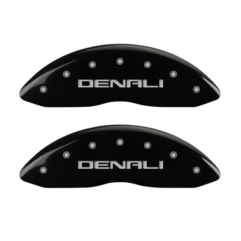 Mgp Engraved 4-Piston Caliper Covers – Denali Black Finish With Silver Accents (Front & Rear) 1