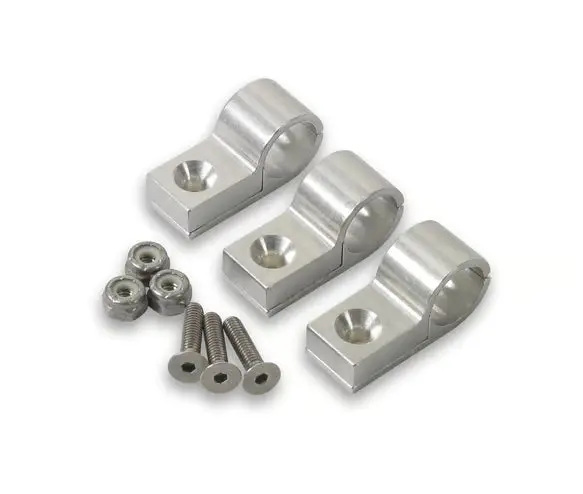 Earl's Line Clamp, 3/16", Package Of 6, Polished 1
