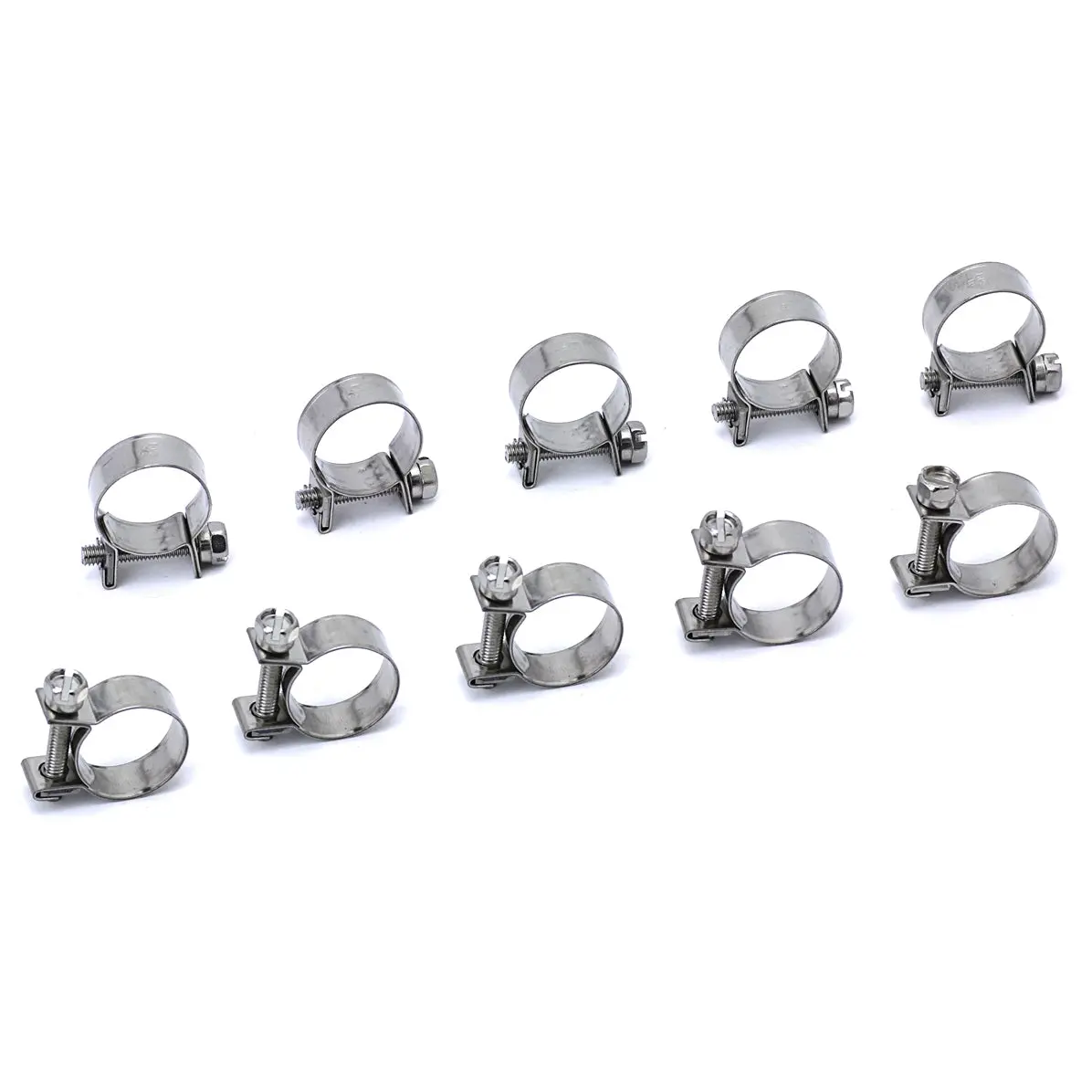 Hps #17 Stainless Steel Fuel Injection Hose Clamps 10Pc Pack 19/32" - 43/64" (15Mm - 17Mm) 1