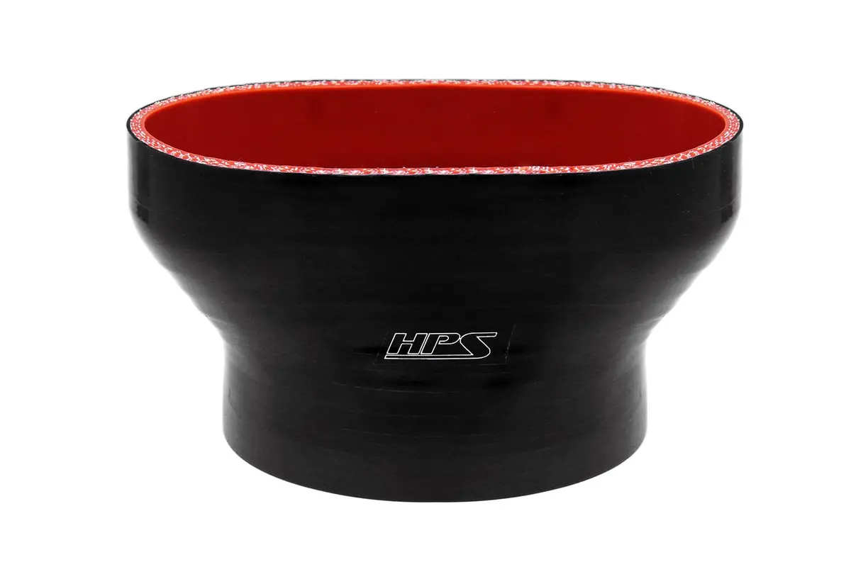 Hps Oval To Round Silicone Reducer Coupler Hose For Ford 55Mm Throttle Body (M-9926-Mgt) To 4" Tubing, Black 1
