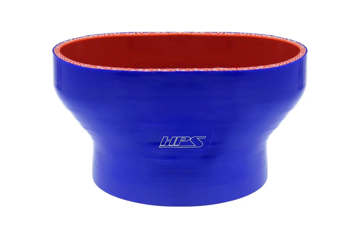 Hps Oval To Round Silicone Reducer Coupler Hose For Ford 55Mm Throttle Body (M-9926-Mgt) To 3" Tubing, Blue 1