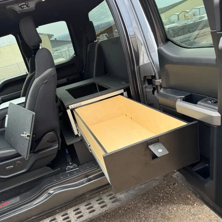 Ford - F250-F550 - 2017-Present - 4Th-5Th Gen - Super Cab - Without The Center Mounted B&O Subwoofer - Explore Series - Single Drawer Module - With Fitted Top Plate 1
