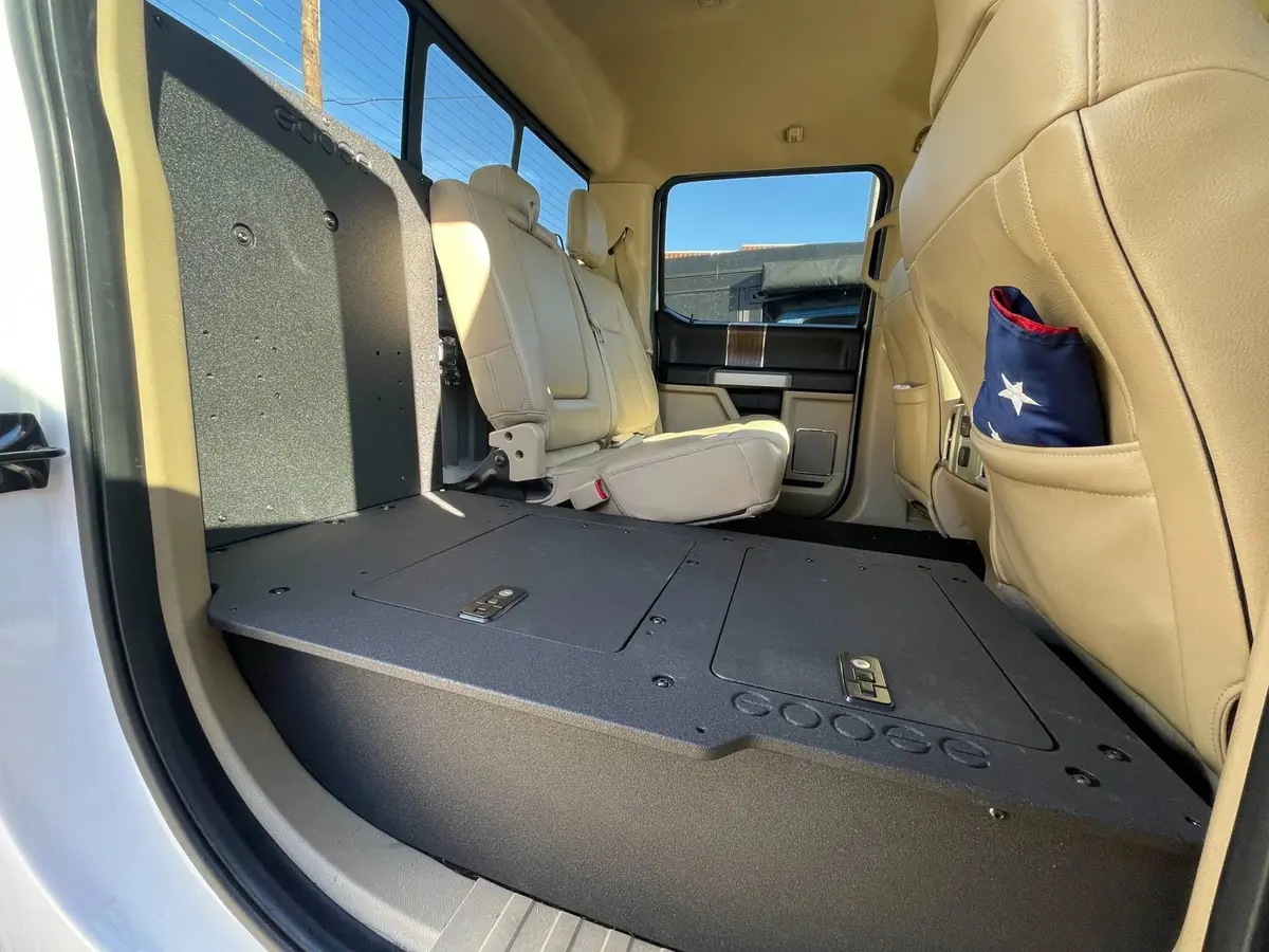 Ford Super Duty F250-F550 2017-Present 4Th & 5Th Gen. Crew Cab - Second Row Seat Delete Plate System 1
