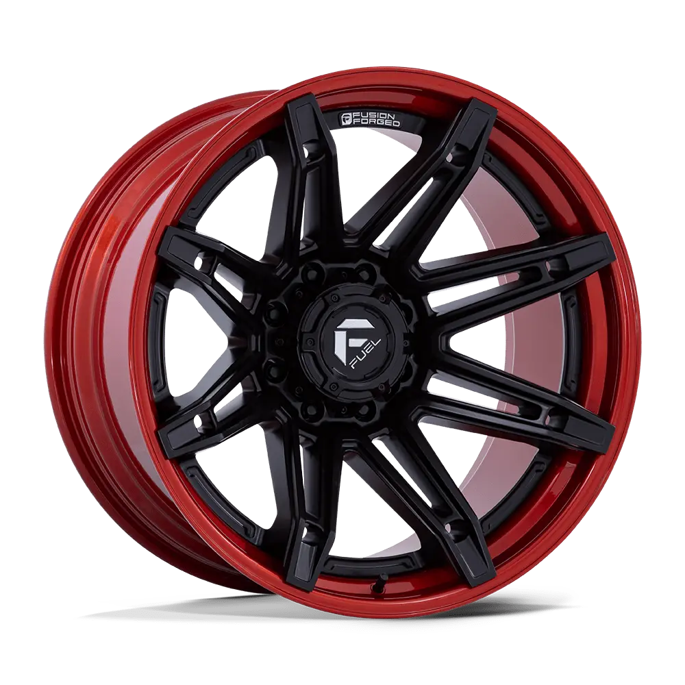 Fuel Wheels | Brawl | Matte Black W/ Candy Red Lip 1