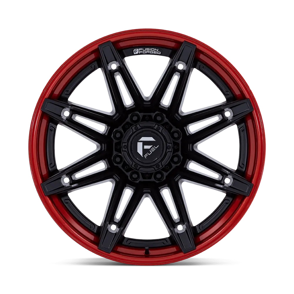 Fuel Wheels | Brawl | Matte Black W/ Candy Red Lip 3