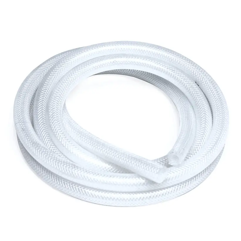 Hps 3/8" Id Clear High Temp Reinforced Silicone Heater Hose 10 Feet Roll, Max Working Pressure 80 Psi, Max Temperature Rating: 350F, Bend Radius: 1-1/2" 1