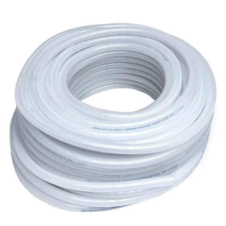 Hps 1" Id Clear High Temp Reinforced Silicone Heater Hose 100 Feet Roll, Max Working Pressure 50 Psi, Max Temperature Rating: 350F, Bend Radius: 4" 1