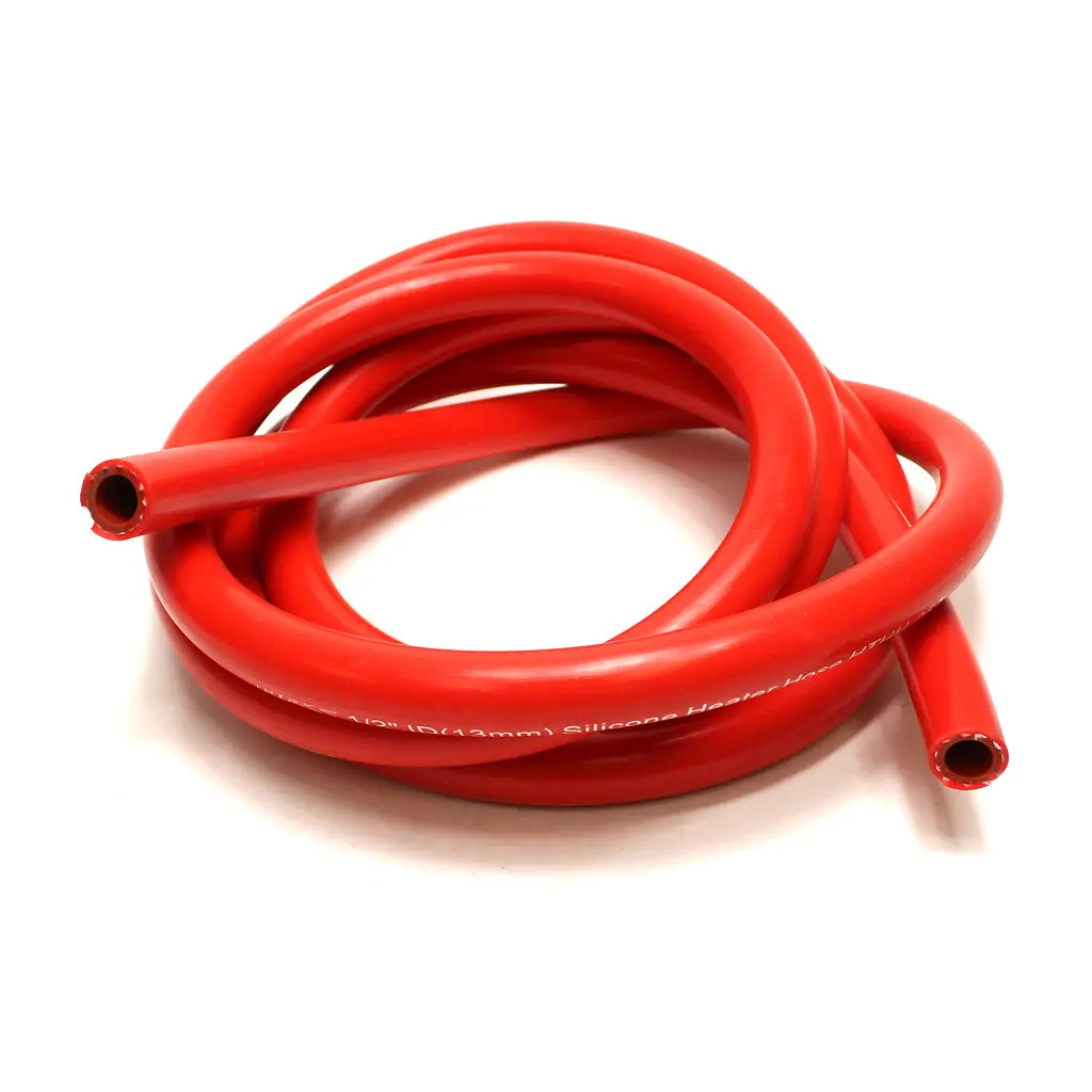 Hps 5/32" Id Red High Temp Reinforced Silicone Heater Hose, Max Working Pressure 85 Psi, Max Temperature Rating: 350F, Bend Radius: 3/4" 1
