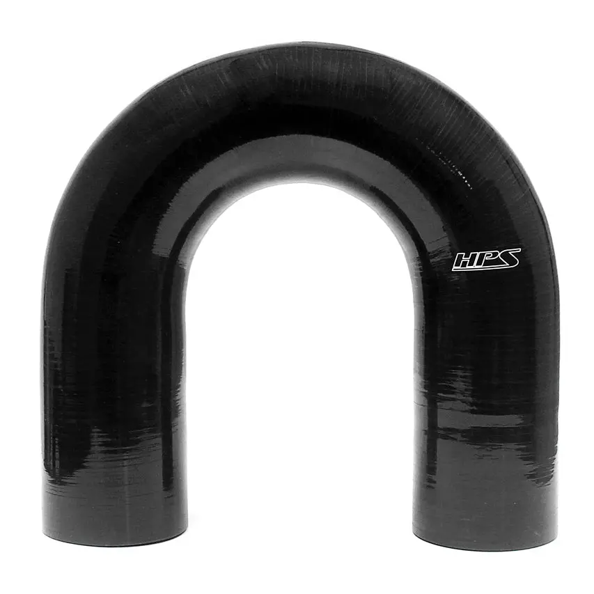 Hps 1.75" Id High Temp 4-Ply Reinforced Silicone 180 Degree U Bend Elbow Coupler Hose Black (45Mm Id) 1