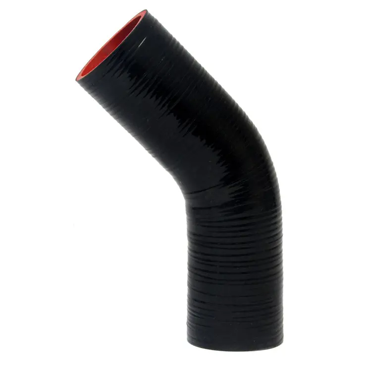 Hps 1" Id High Temp 4-Ply Reinforced Silicone 45 Degree Elbow Coupler Hose Black (25Mm Id) 1