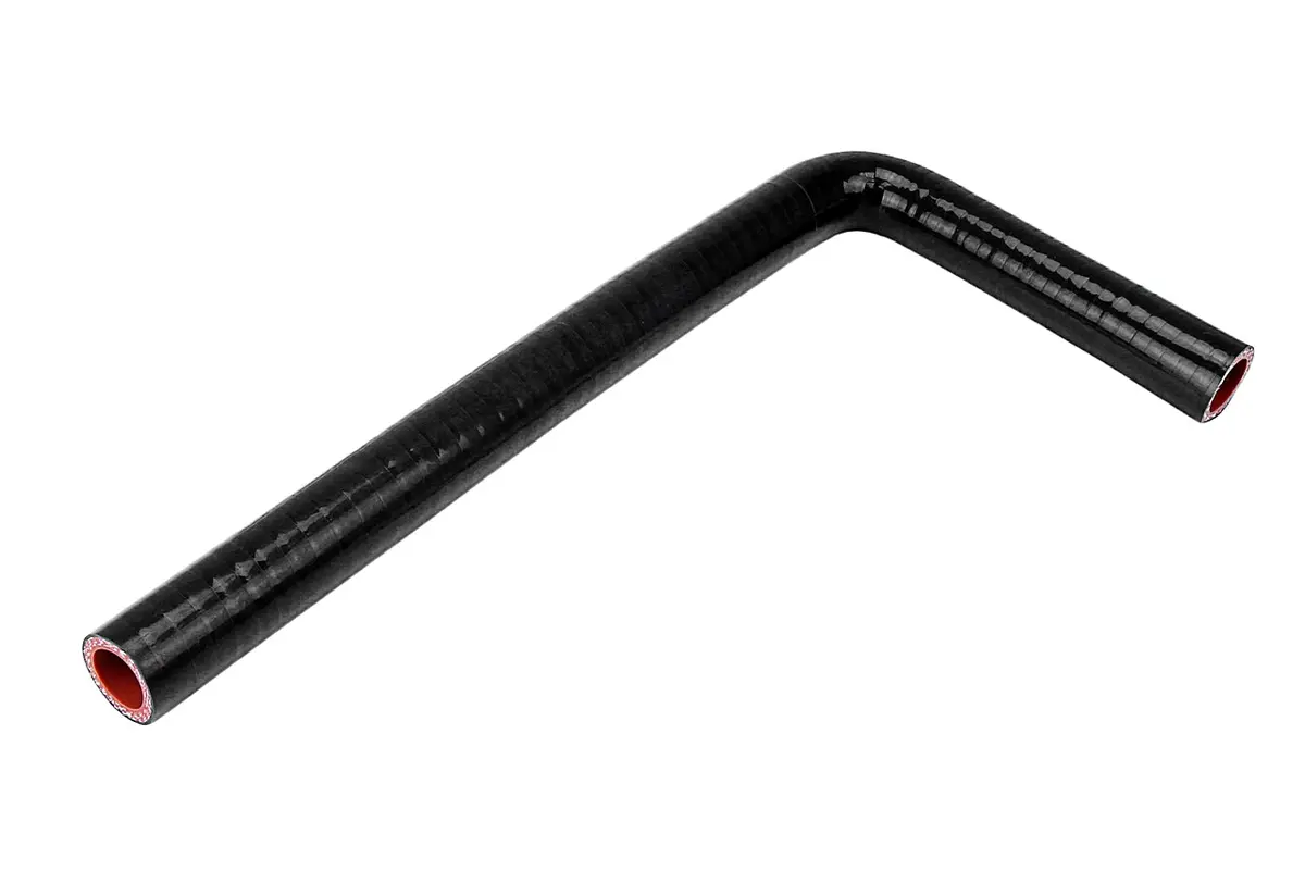 Hps 5/16" (8Mm) With 5" And 36" Leg, Silicone 90 Degree Elbow Coupler Hose, High Temp 4-Ply Reinforced, Black 1