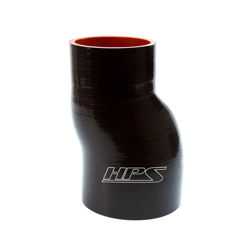 Hps 2.5" - 3" Id , 6" Long High Temp 4-Ply Reinforced Silicone Offset Reducer Coupler Hose Black (63Mm - 76Mm Id , 152Mm Length) 1