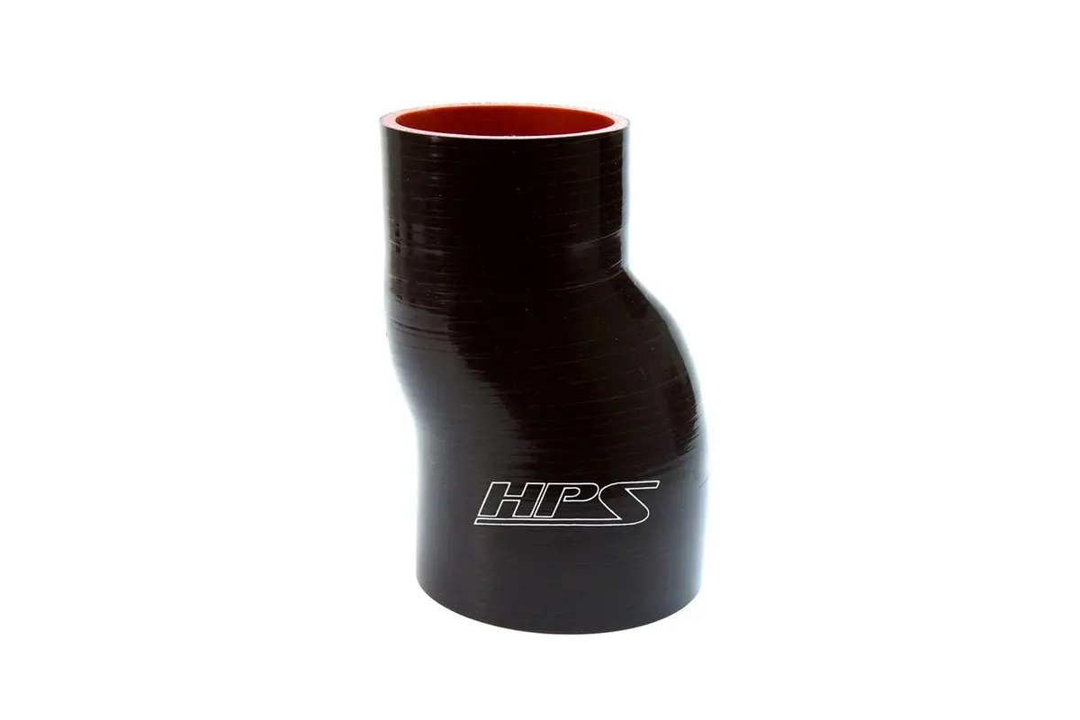 Hps 3-1/4" - 3-1/2" (83Mm - 89Mm) Silicone Offset Reducer Coupler Hose, 6" Long, High Temp 4-Ply Reinforced, Black 1