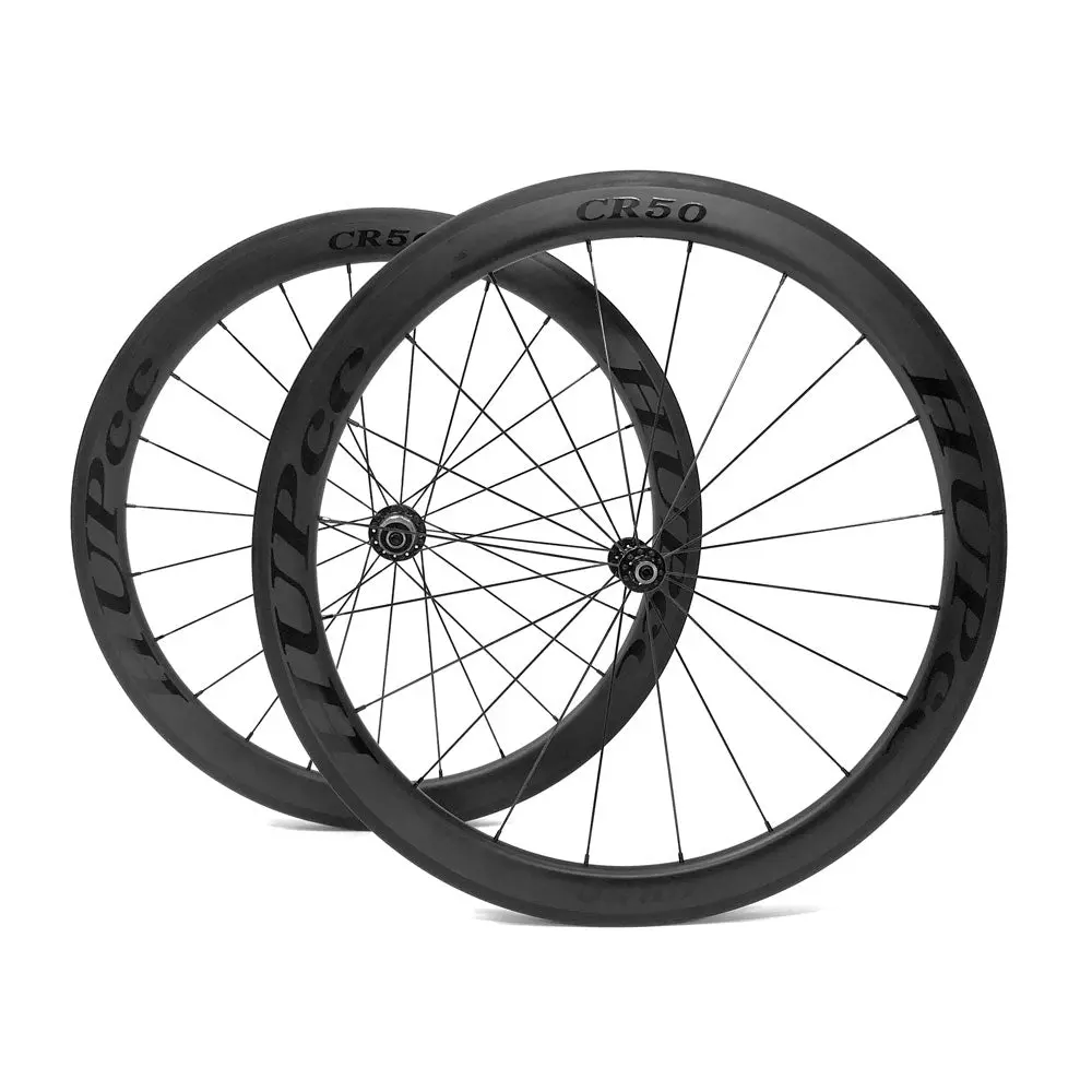 Hup Cr50 'Black Label' 700C Aero Wheelset (50Mm Deep Cx Legal Rim Brake Clinchers) 1