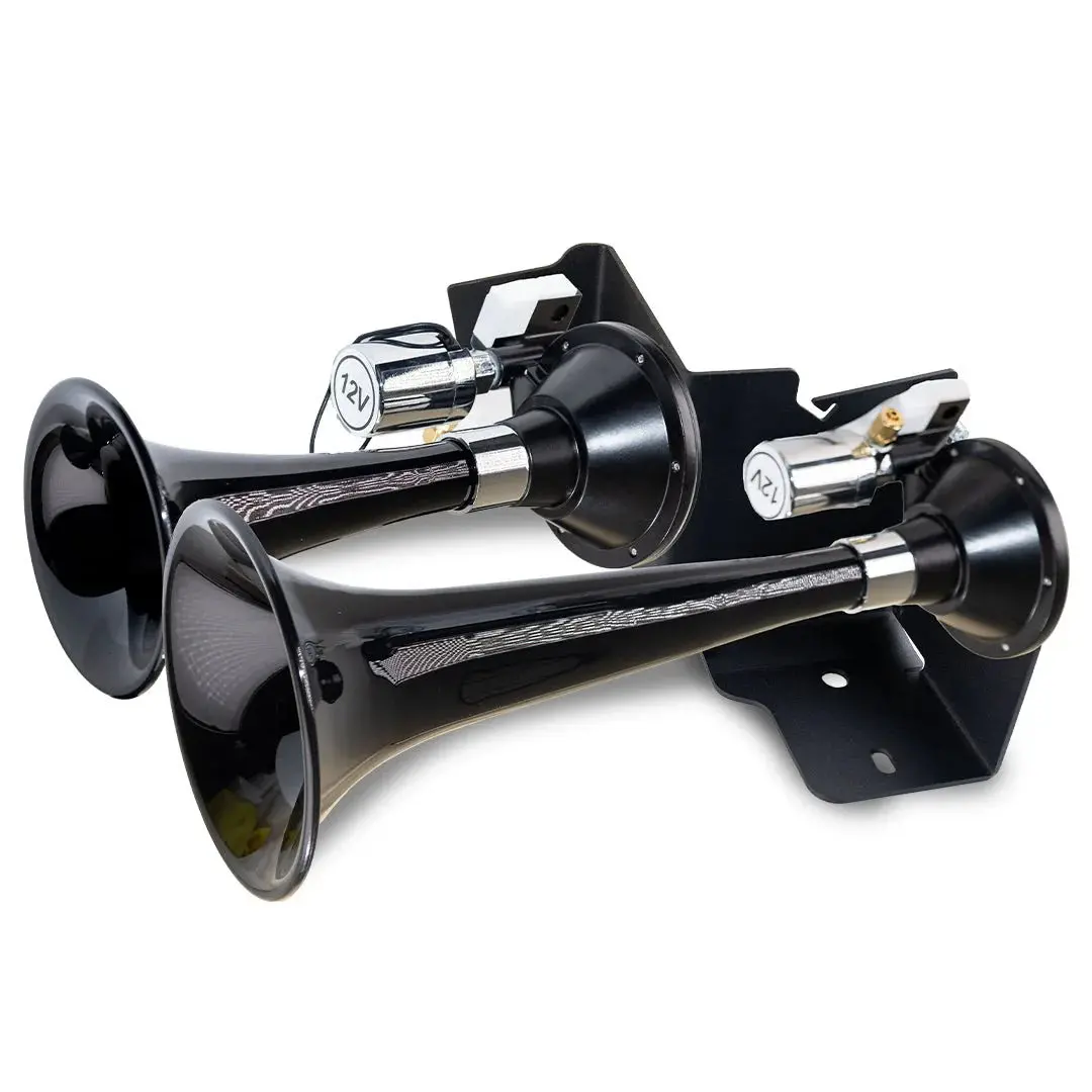 2018-2025 Jeep Jlu Wrangler Black Dual Air Horn Add-On Kit 1