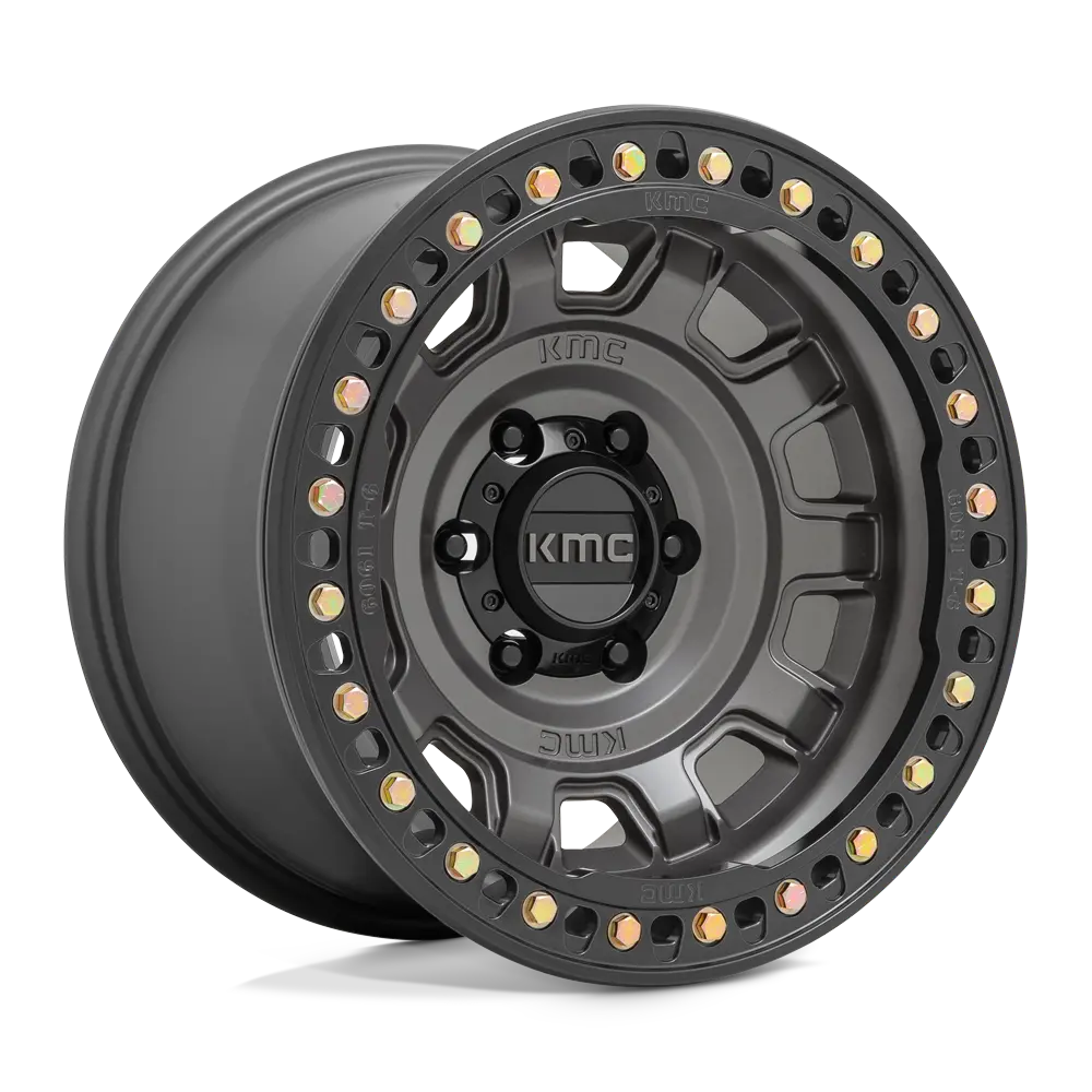KMC Tank Beadlock Alloy Wheels – Satin Black with Matte Bronze, Candy Red & Anthracite Accents - Image 10