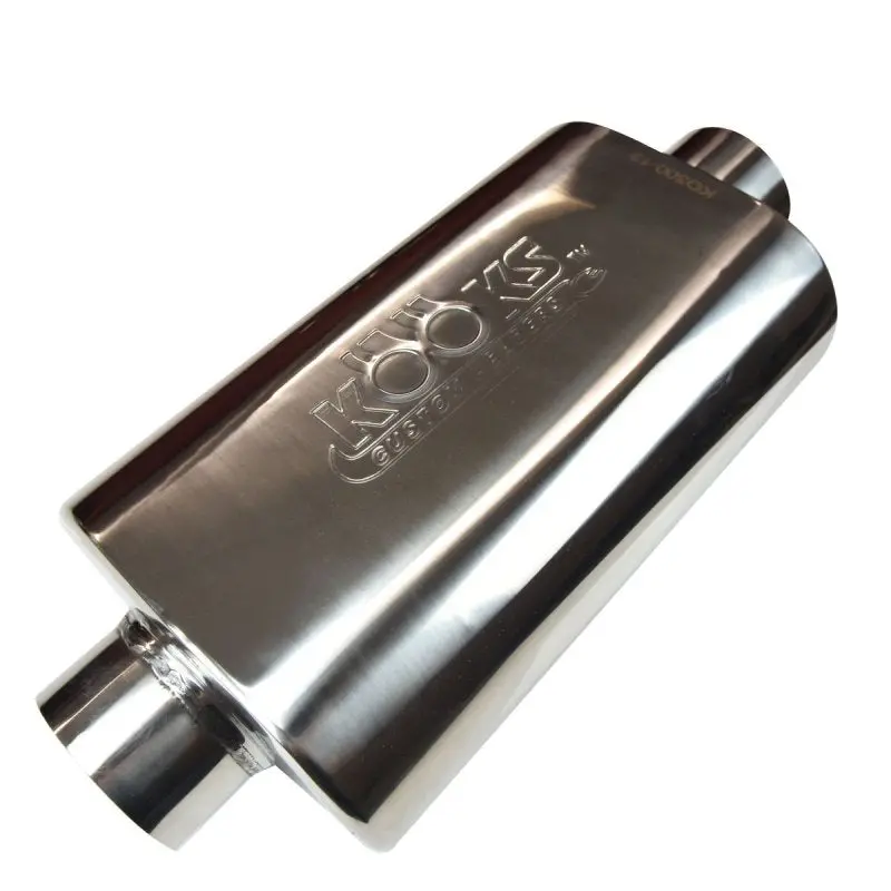 3" Oval Center/Center Muffler 12" Long Body . Polished Stainless Steel. 1