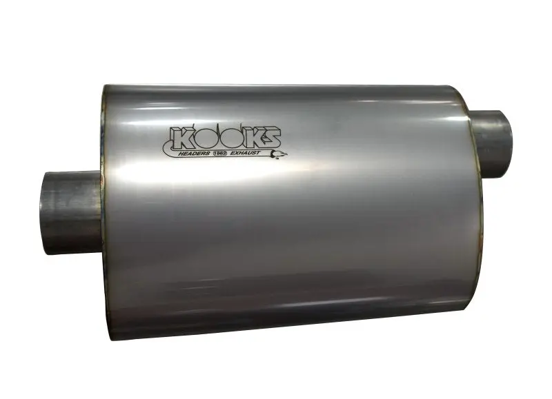 3" Oval Offset/Offset (Same Side) Muffler 14" Long Body. Stainless Steel. 1