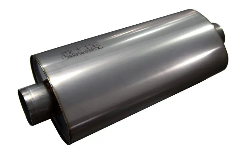 3" Oval Center/Center Muffler 18" Long Body. Polished Stainless Steel. 1
