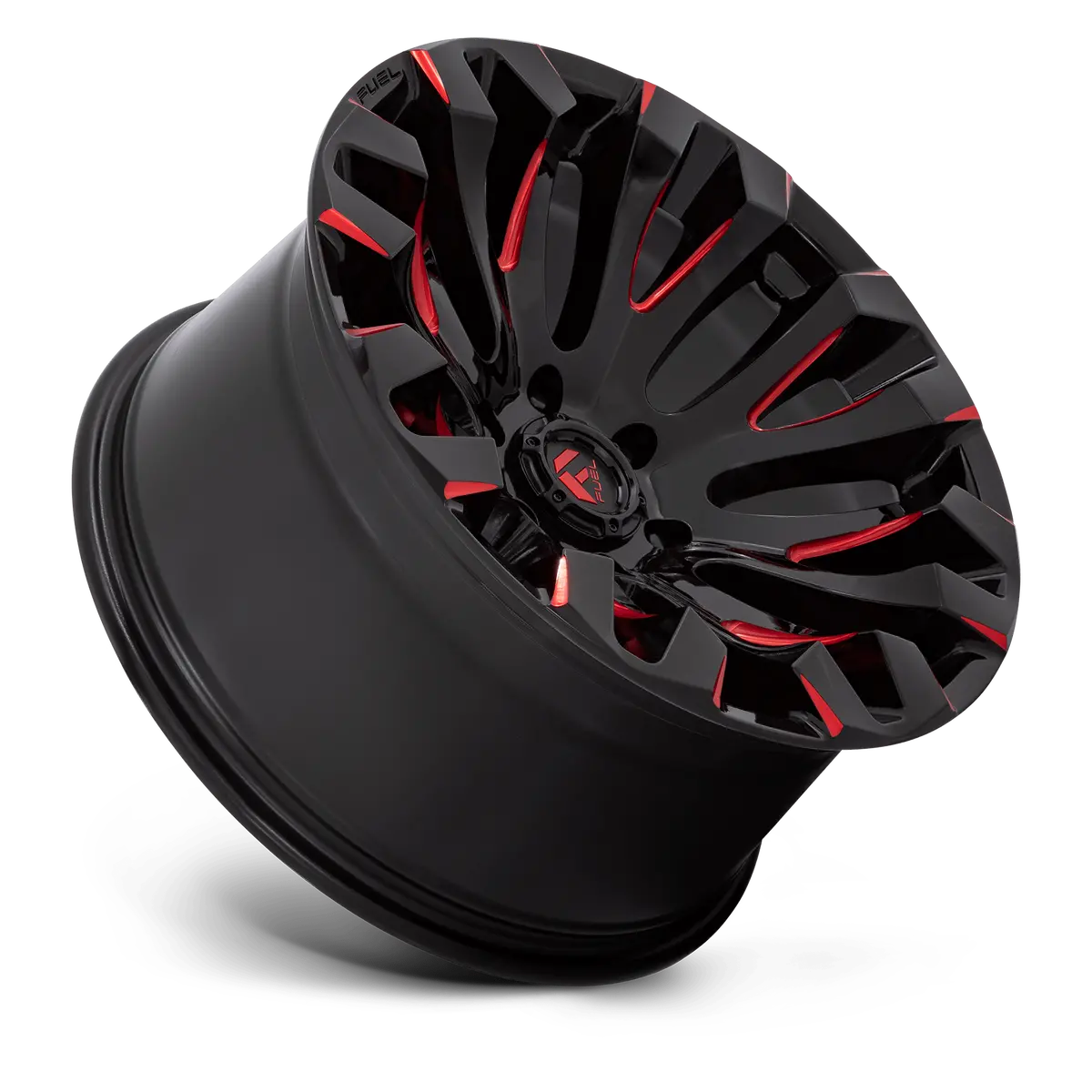 Fuel Wheels | Quake | Gloss Black Milled Red Tint 2