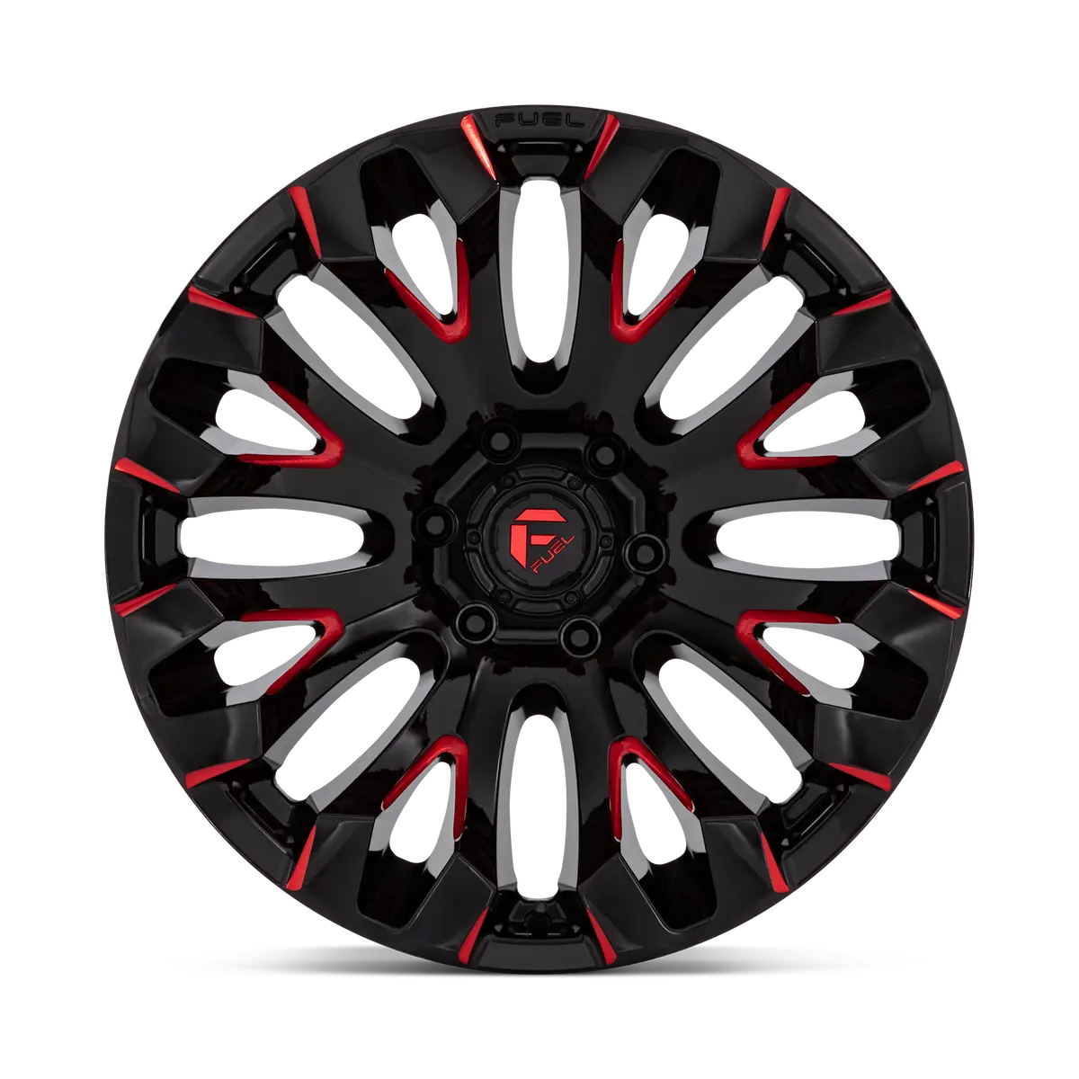 Fuel Wheels | Quake | Gloss Black Milled Red Tint 3