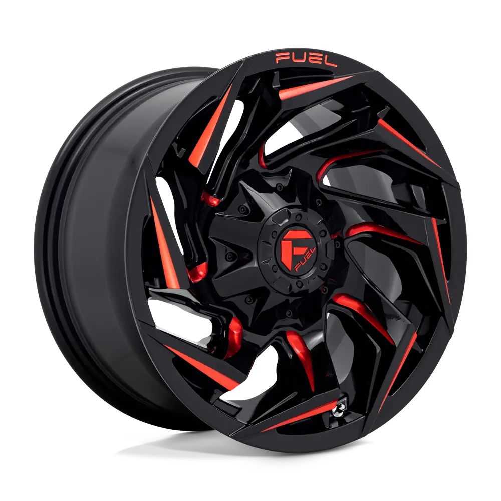 Fuel Wheels | Reaction | Gloss Black Milled W/ Red Tint 1